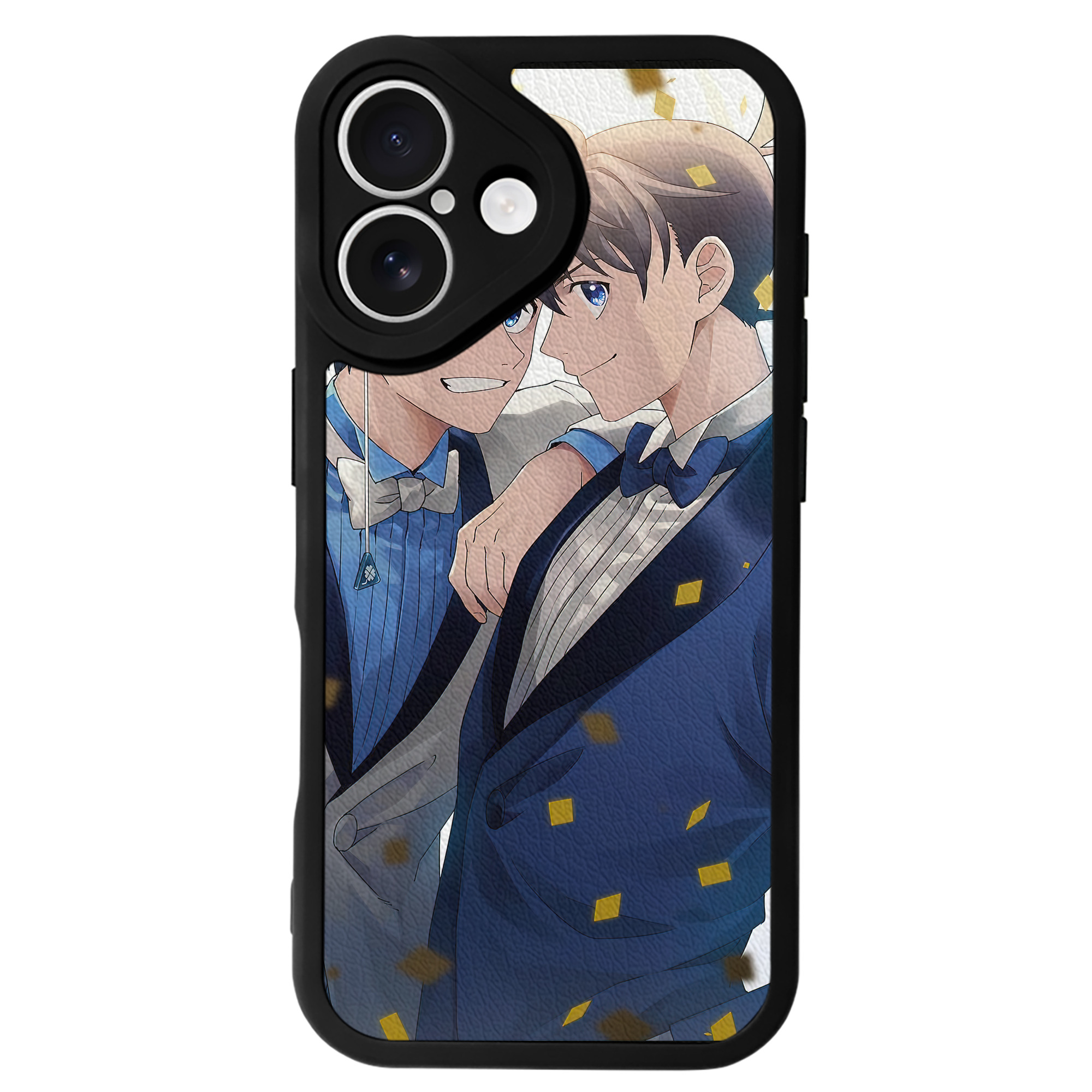 （画像用） 名探偵コナン Detective Conan 【iPhone 16シリーズ対応】シリコンスマホケース（レザー調） 材質：シリコン